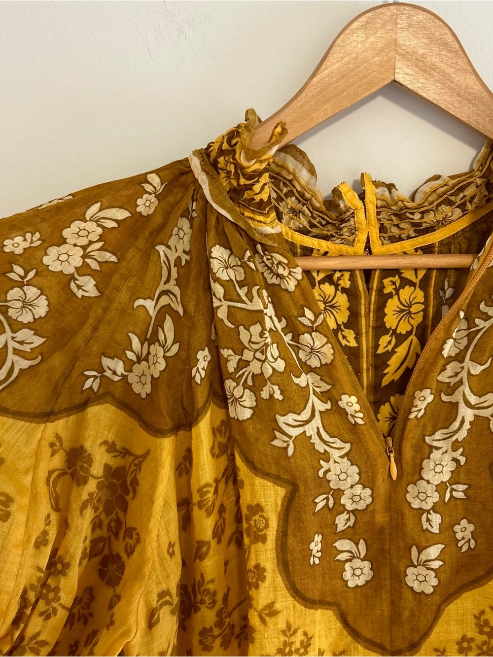 ZIMMERMANN Raie Floral Ramie blouse mustard - Picture 14 of 15